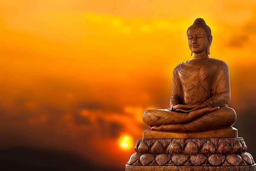Buddha Sunrise, Nature Buddha HD wallpaper