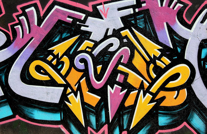 Twisted Arrows Graffiti Mural, Purple Graffiti HD wallpaper