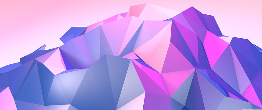 Low Poly Mountain Ultra Background for : Multi Display, Dual Monitor : Tablet : Smartphone, Pink Polygon HD wallpaper