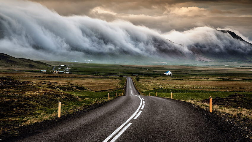 Iceland Road Nature Scene, Iceland Scenery HD wallpaper