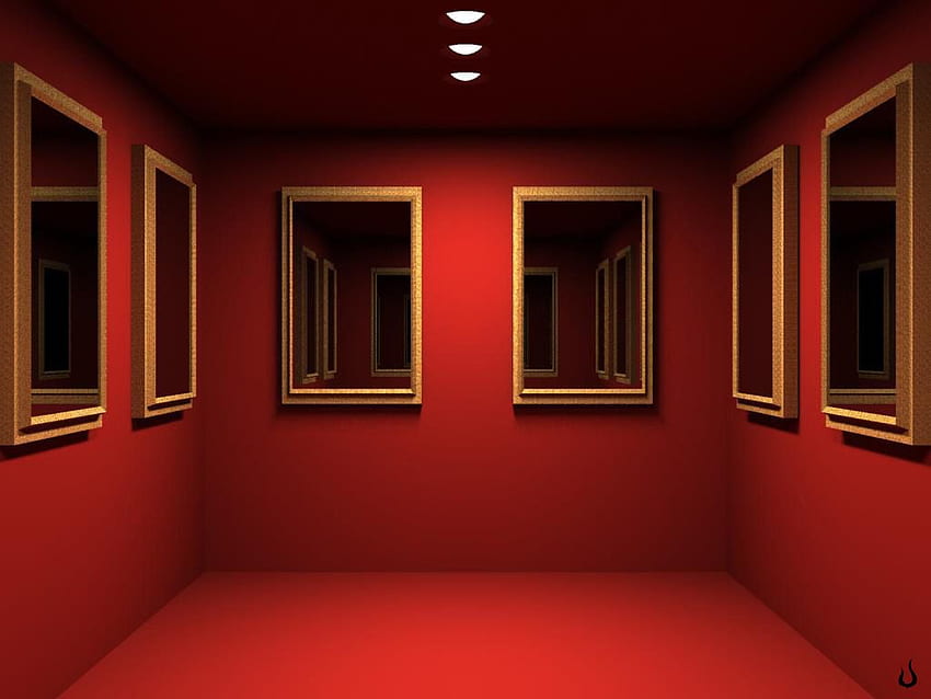 Espelho de sala de arte 3D da galeria papel de parede HD