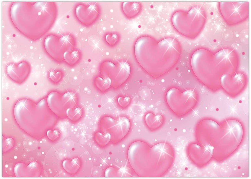 Funnytree FT Graficzne tło z początku 2000 r. Różowe serca Romantyczne tło walentynkowe Baby Shower Dziewczyna Birtay Baner imprezowy Dekoracje Rekwizyty do portretów stoisko Prezent Noworodek: elektronika, Y Heart Tapeta HD