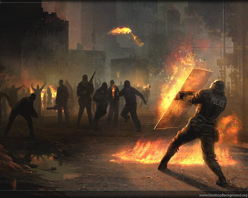 モロトフ カクテル警察暴動シールド背景、モロトフ ガール 高画質の壁紙