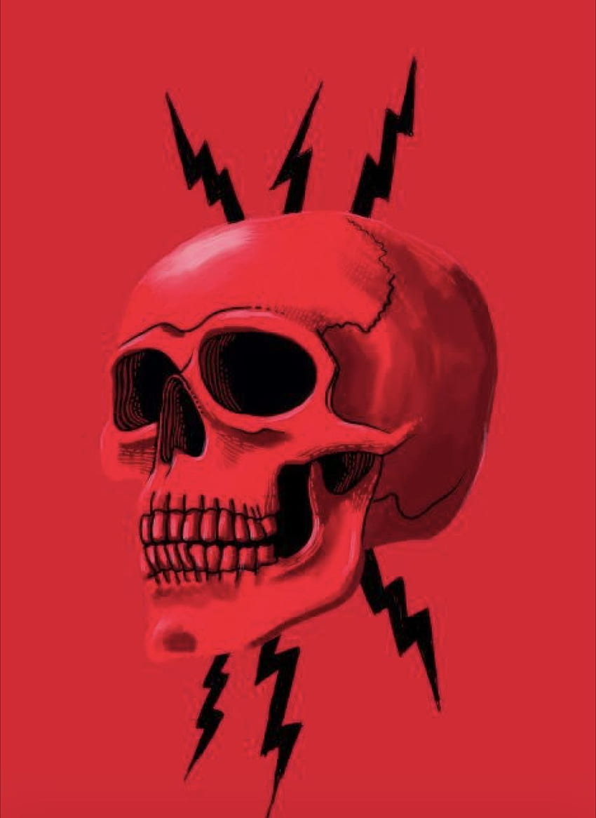 Apple on red 1 in 2020. Skull , Skull iphone, skull, Skull Model HD phone wallpaper