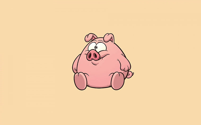fluffy piggy. Cartoon , Pig cartoon, Pig, Cool Piggy HD wallpaper