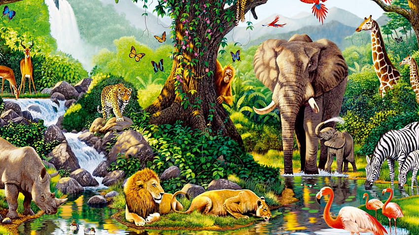 Animales de la selva en la vida real. Galería fondo de pantalla
