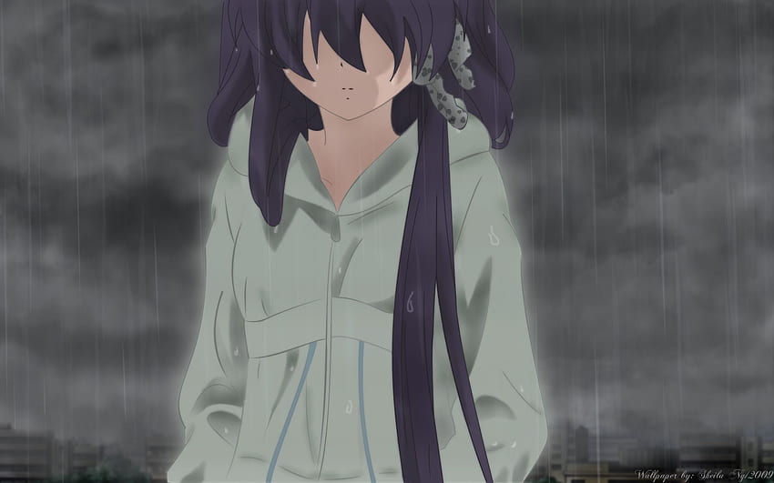 Fujibayashi Kyou - CLANNAD Anime Board, Rain Sad Anime School HD wallpaper