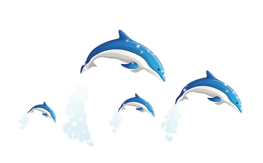 Dolphins Vector Png - Анимационна риба на делфин -, готин делфин HD тапет