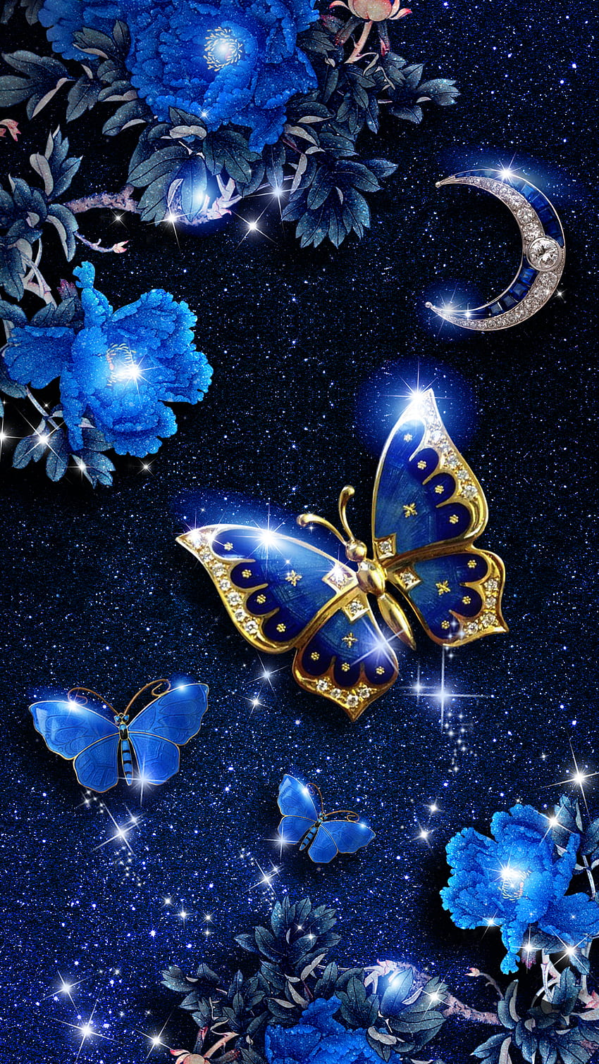 나비 안드로이드 모바일, 다이아몬드 나비 HD 전화 배경 화면