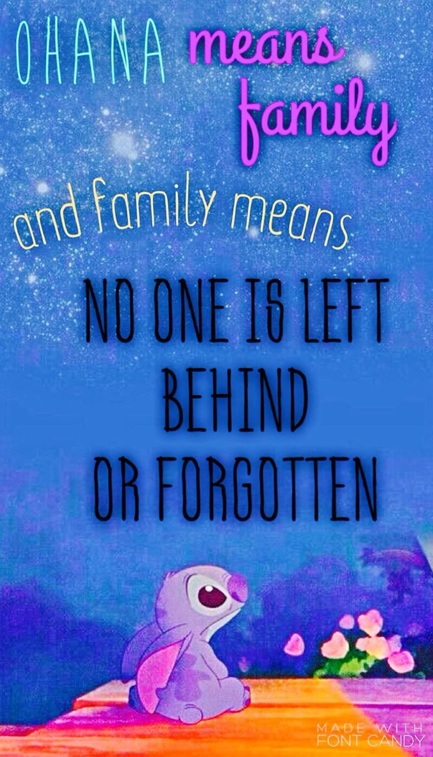 Ohana Means Family Disney IPhone 2019, スティッチ オハナ HD電話の壁紙
