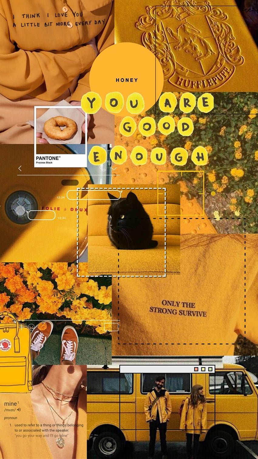 Yellow mustard, Yellow Aesthetic Collage HD phone wallpaper