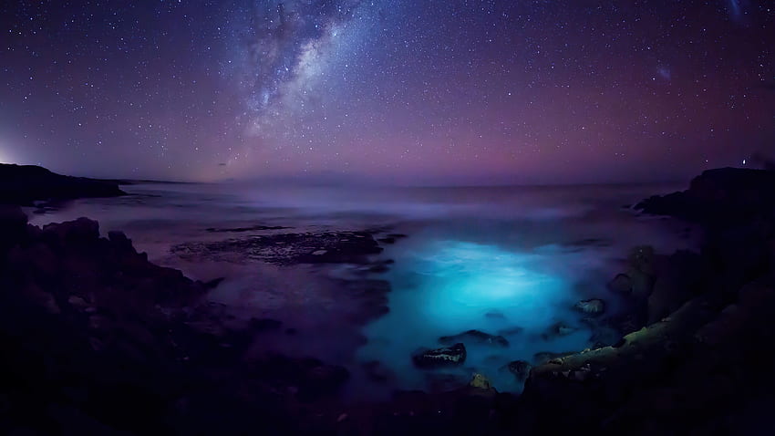 night, star, ocean, scenery, milky way, southern, ocean, australia, , , Milky Way Ocean HD wallpaper
