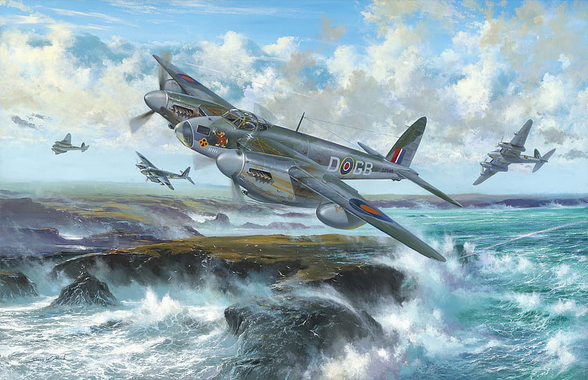 de havilland mosquito combatiente británico británico. Aeronaves, arte de aeronaves, pintura de aeronaves, Segunda Guerra Mundial británica fondo de pantalla