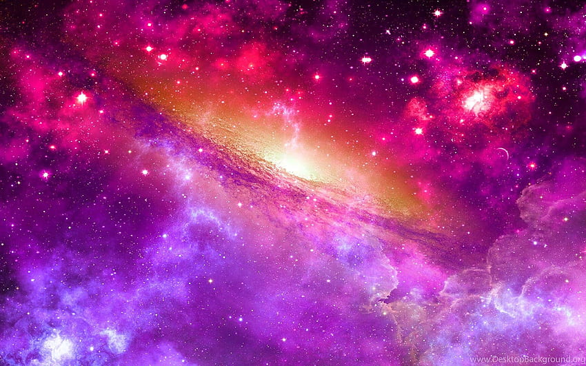 ピンクと紫の星の背景、銀河美学 高画質の壁紙