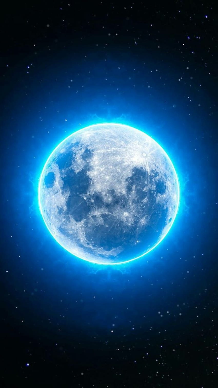 A Blue Neon Moon discovered HD phone wallpaper