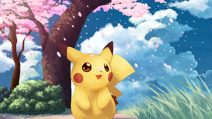 Nettes Pokemon Eevee und Pikachu HD-Hintergrundbild