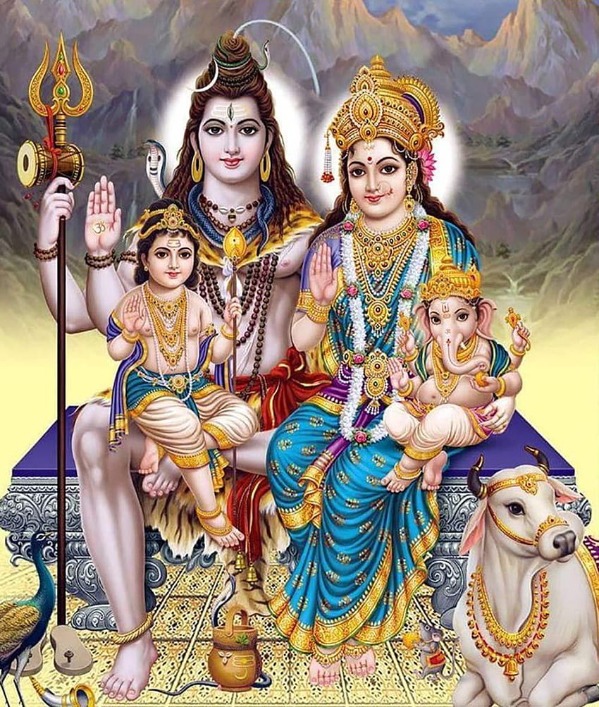 Layar Penuh Shiv Parvati untuk Android wallpaper ponsel HD