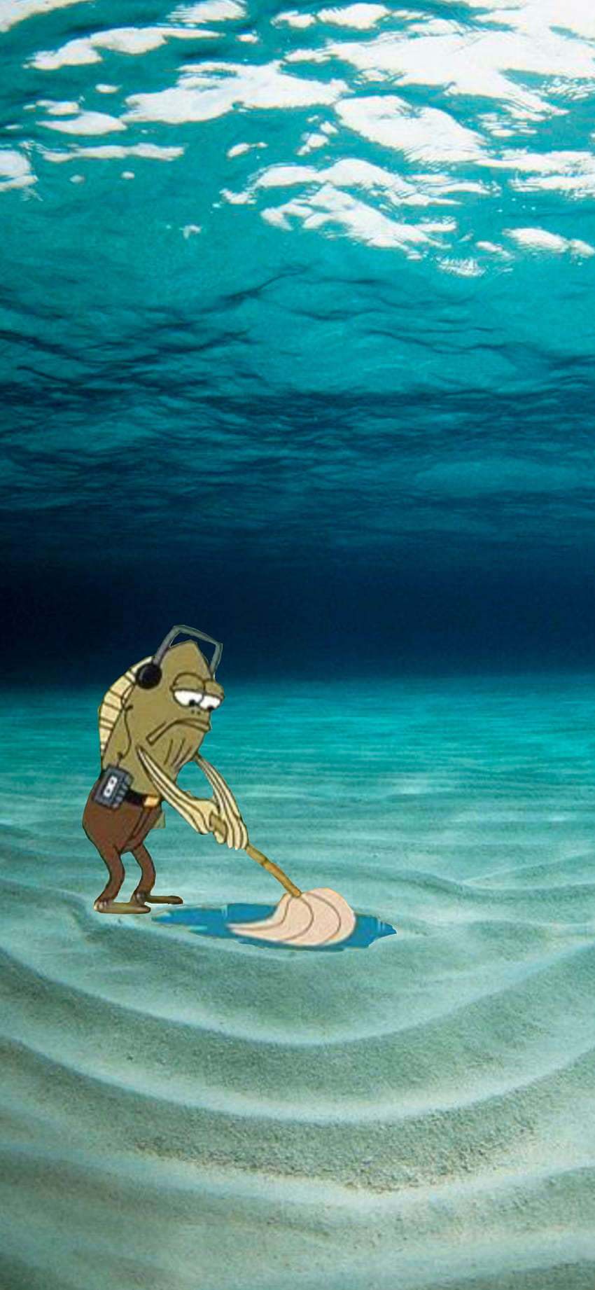 Il mio ragazzo Fred di Spongebob che pulisce l'oceano Sfondo del telefono HD