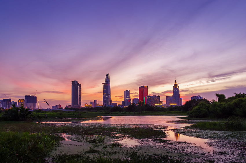 Ho Chi Minh City and Background, Vietnam City HD wallpaper