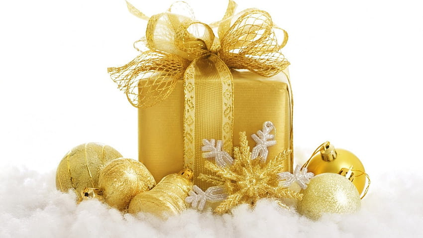 Gold Christmas Pressie!, feriados, feliz, alegre, natal papel de parede HD