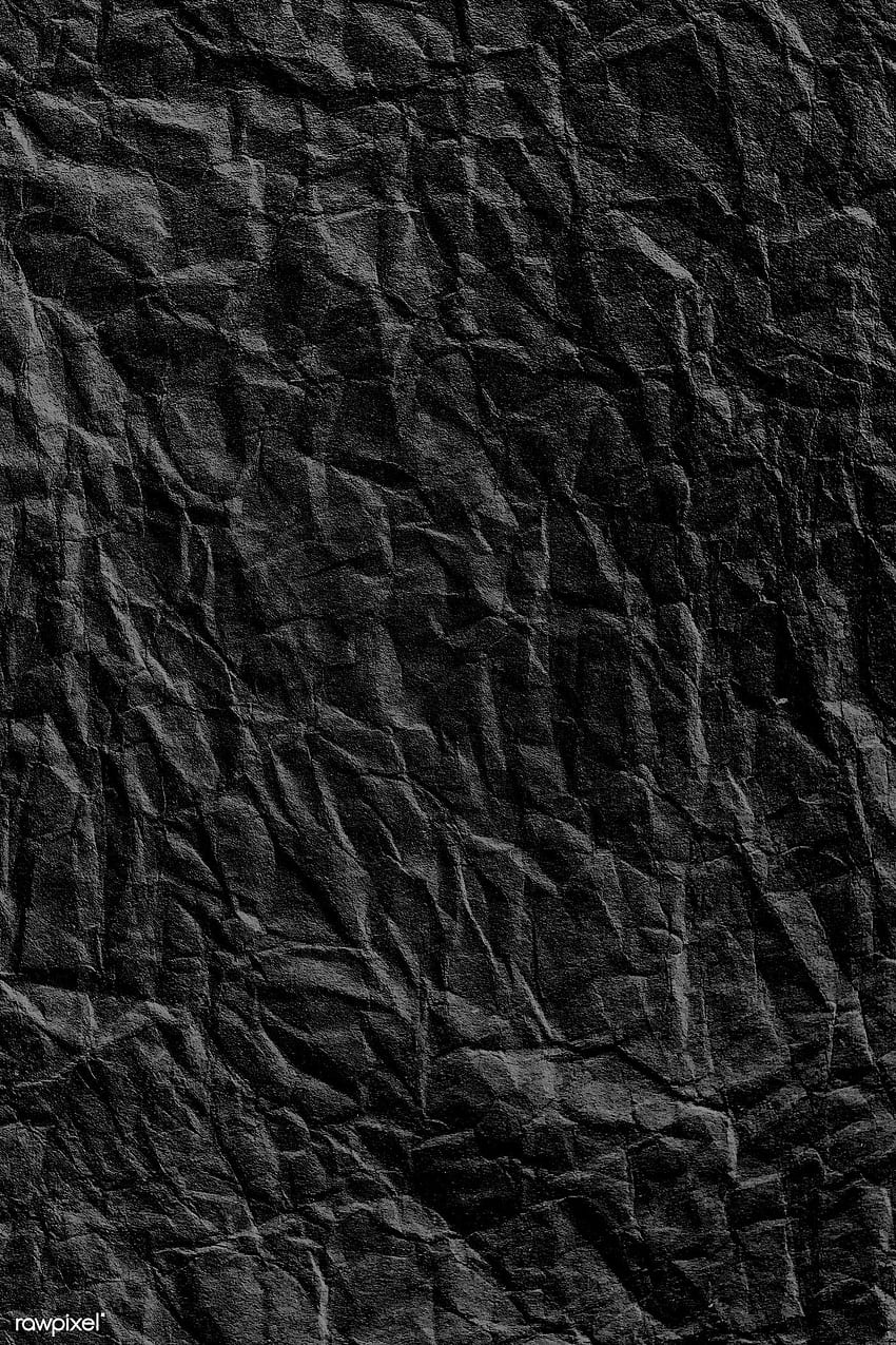 Fond texturé de papier noir froissé. / marinemynt. Texture de papier noir, fond de papier noir, texture de papier, papier écrasé Fond d'écran de téléphone HD