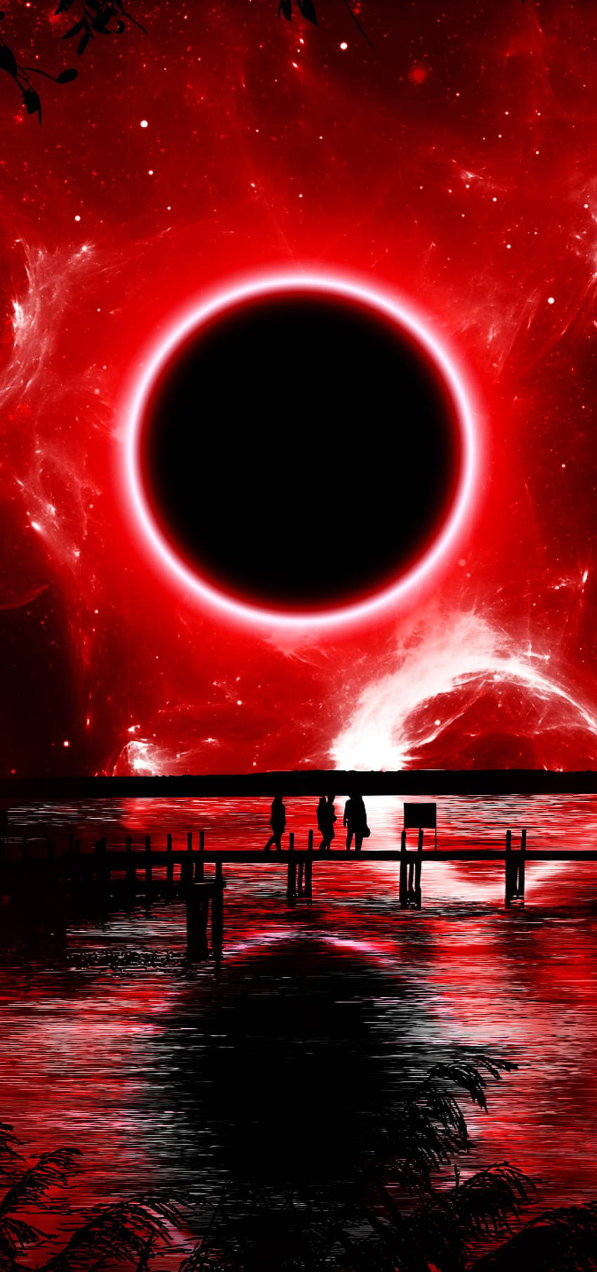 Red Eclipse Digital Art Resolution Space Ima iPhone  Red Space iPhone HD  phone wallpaper  Pxfuel