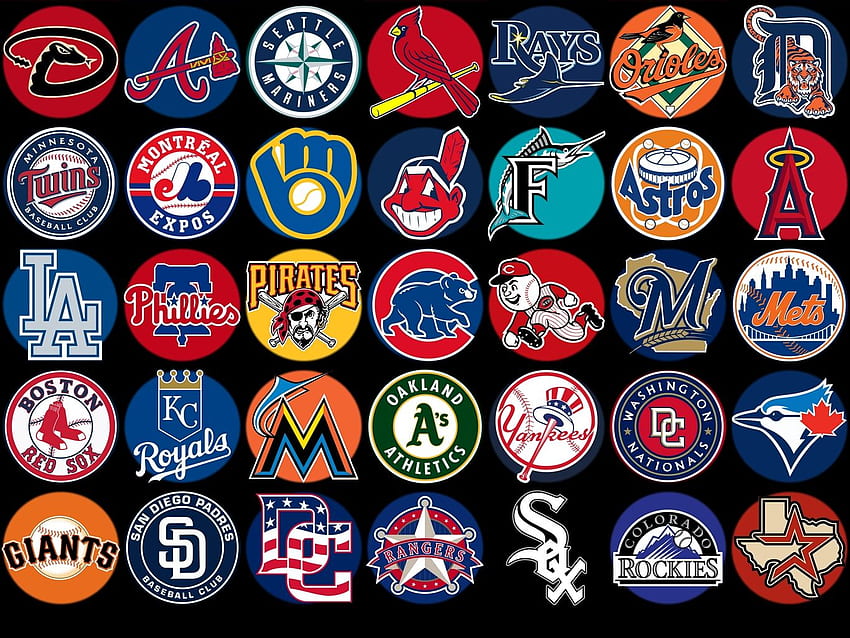 Major League Baseball - Logos der alten Mlb-Teams - - HD-Hintergrundbild