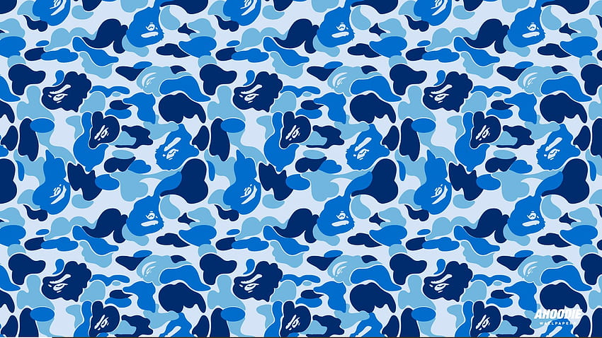 Bape Blue Camo, Blue Camouflage HD wallpaper