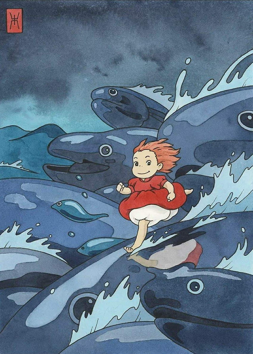 Studio Ghibli, movie, ponyo, anime HD phone wallpaper