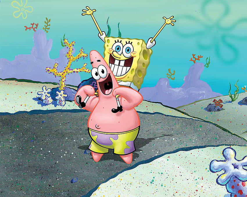 SpongeBob i Patryk - SpongeBob Kanciastoporty Tapeta HD
