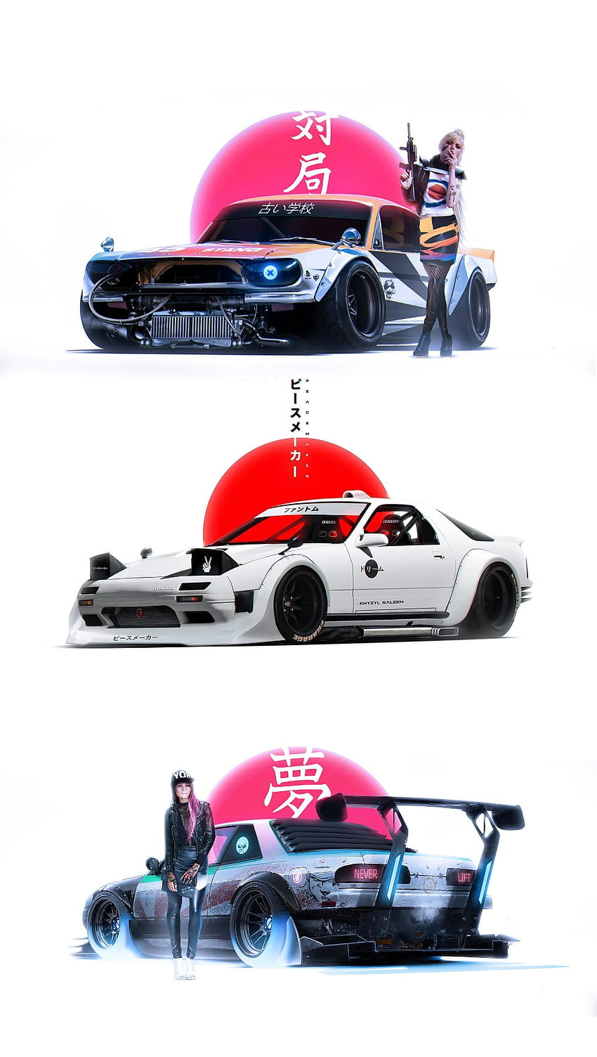 JDM White, CARS, RX7, S13, SALEEM, JAPAN, MAZDA, AUTOMOBILE, KHYZYL HD phone wallpaper