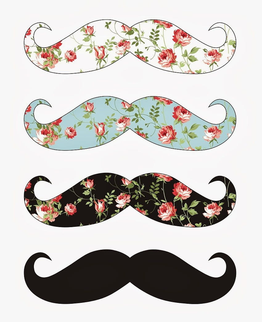 cute girly mustache wallpaper