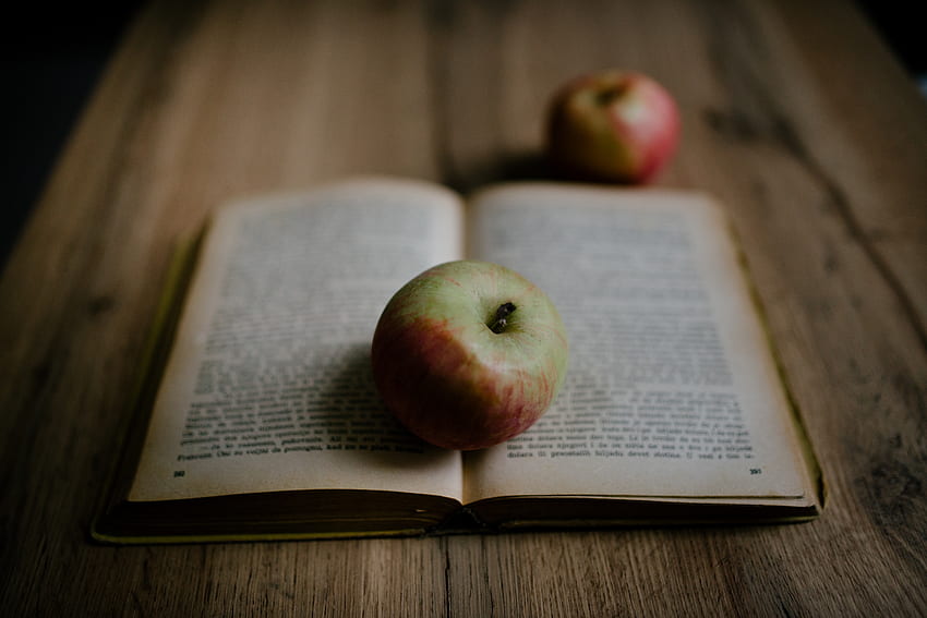 Apple, , , Fruit, Book, Ripe HD wallpaper