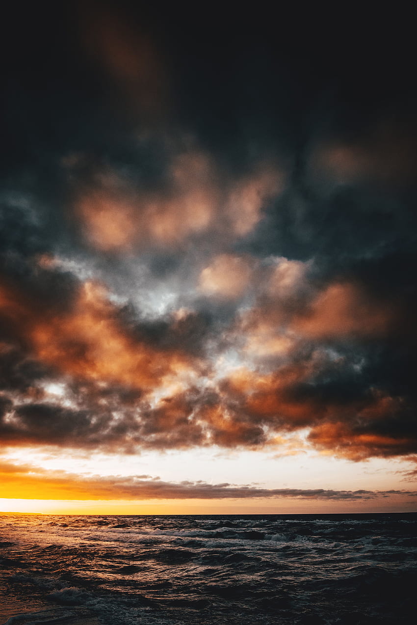 Meer, Natur, Sonnenuntergang, Wellen, Strand, Küste HD-Handy-Hintergrundbild