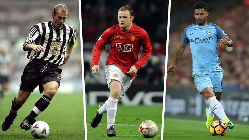 Alan Shearer, Wayne Rooney ve Sergio Aguero Premier Lig'de Tüm Zamanların En İyi 10 Golcüsü Kim? HD duvar kağıdı