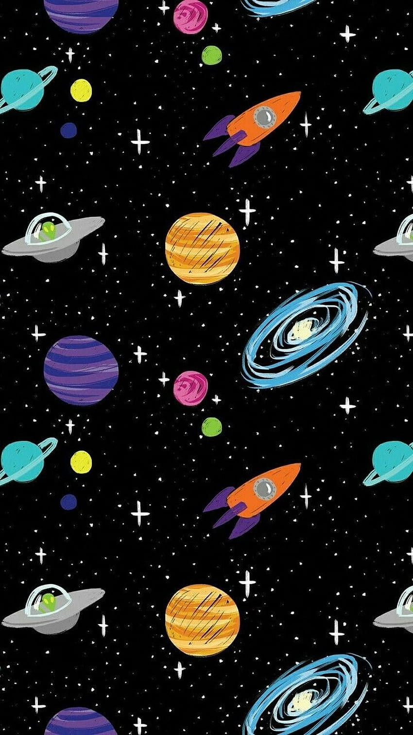 Pintura del sistema solar, galaxia del sistema solar fondo de pantalla del teléfono