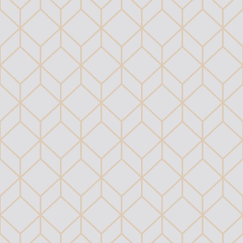 Graham & Brown Myrtle Geo Grey and Rose Gold Removable, Brown Geometric HD phone wallpaper