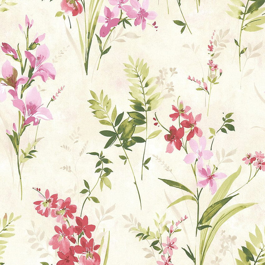 Brewster Home Fashions 33' x 20.5 Driselle Floral, Neutral Floral HD phone wallpaper