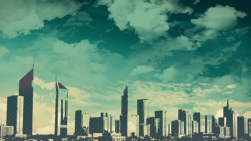 Skyline Rascacielos Skyscape -, Arte de rascacielos fondo de pantalla