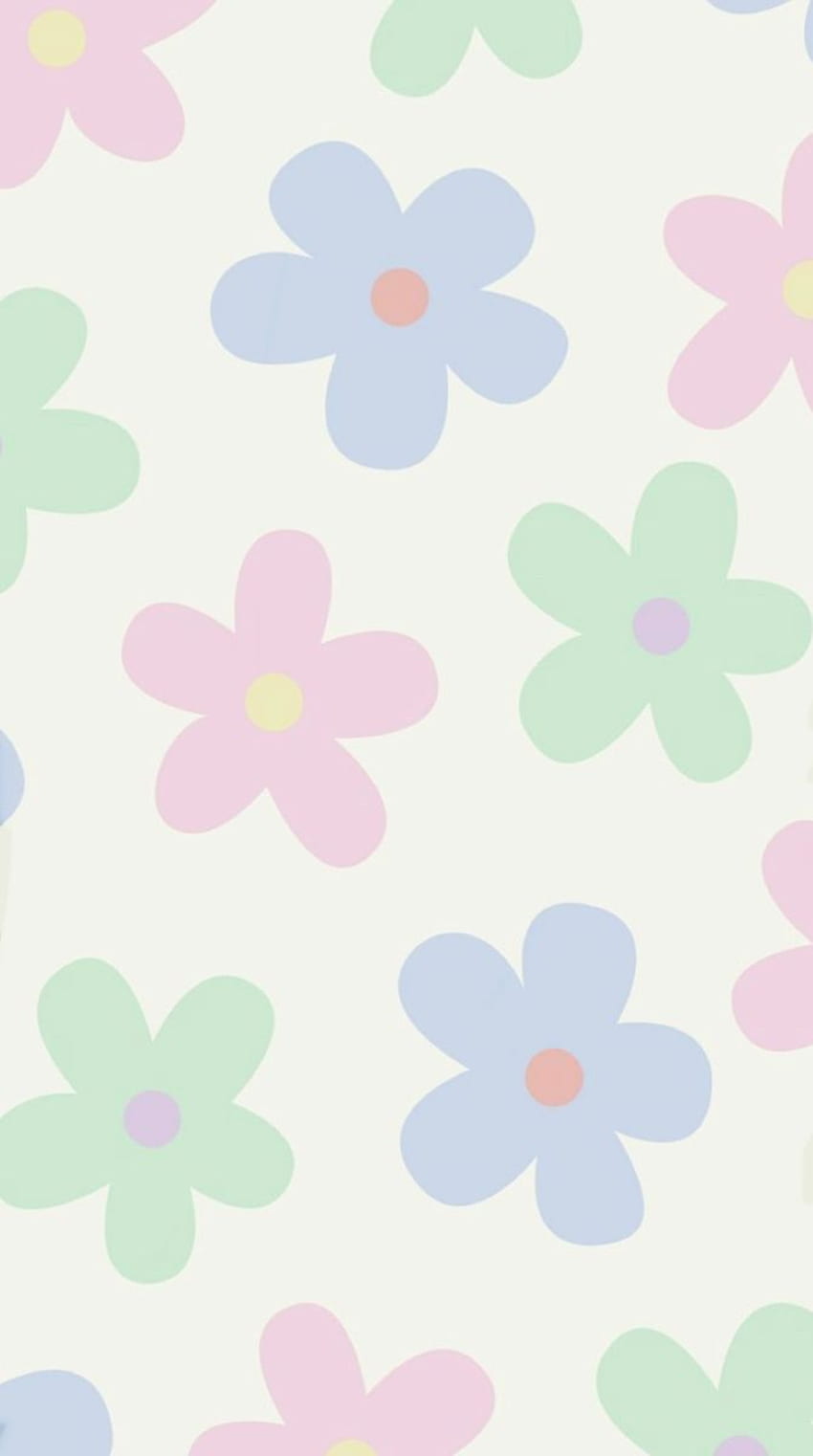 Blumenplakatdruck. iPhone-Muster, Telefonmuster, Preppy, Kawaii-Blume HD-Handy-Hintergrundbild