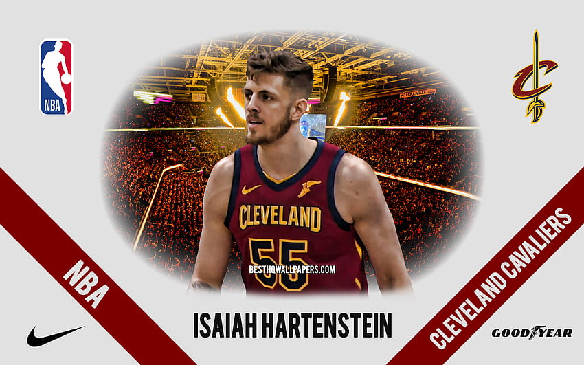 Isaiah Hartenstein, Cleveland Cavaliers, Jugador de Baloncesto Estadounidense, NBA, retrato, EE. UU., Baloncesto, Rocket Mortgage FieldHouse, logotipo de los Cleveland Cavaliers fondo de pantalla