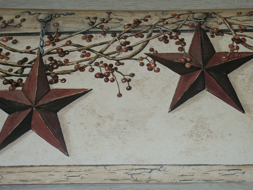 YORK COUNTRY PRIMITIVE HANGING STAR BERRIES BORDER HD   Pxfuel   Desktop   York Country Primitive Hanging Star Berries Border 