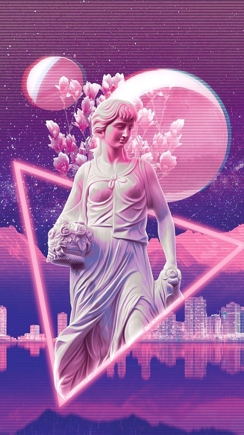 DESIGN- The texture created by the background and the way the statue is being contained would solve the issues I am. Vaporwave , Vaporwave art, Vaporwave HD phone wallpaper