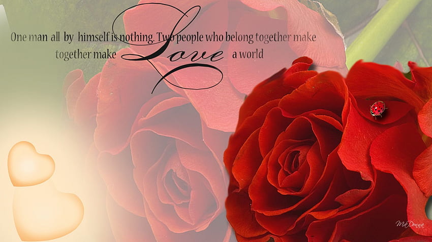 Роза и калинка, калинка, флер, романтика, пролет, поезия, дамска буболечка, лято, цвете, любов, стихотворение, червена роза, ден на Свети Валентин HD тапет