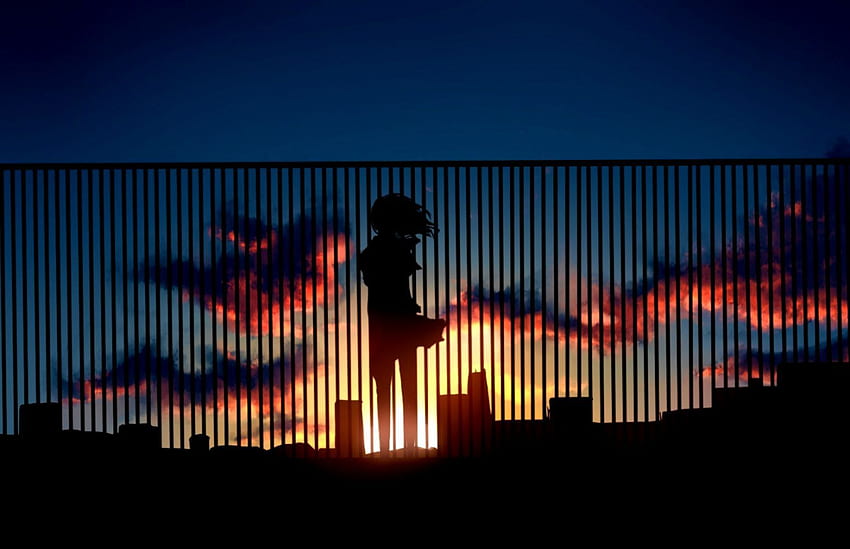 Sunset Art Background, Blue Sunset Art HD wallpaper