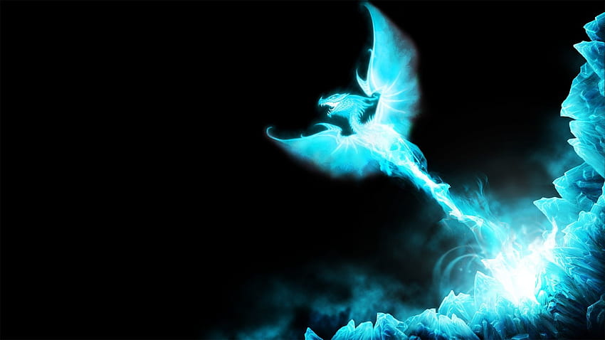 Ice Dragon background, Dark Ice HD wallpaper