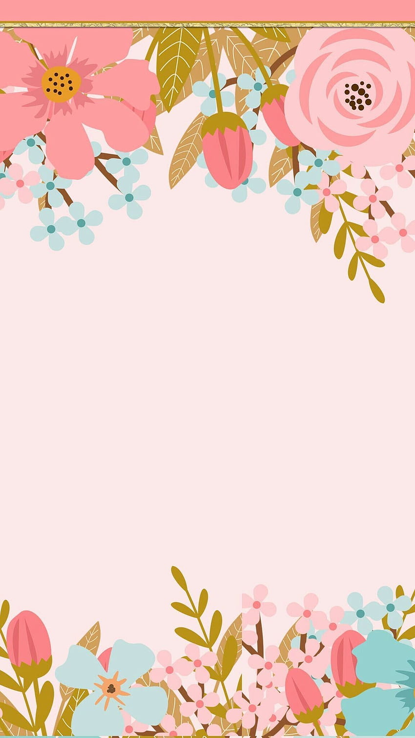 Rahmenkarte mit rosa Blumen. Ide menggambar, Bunga kertas, Bunga HD-Handy-Hintergrundbild