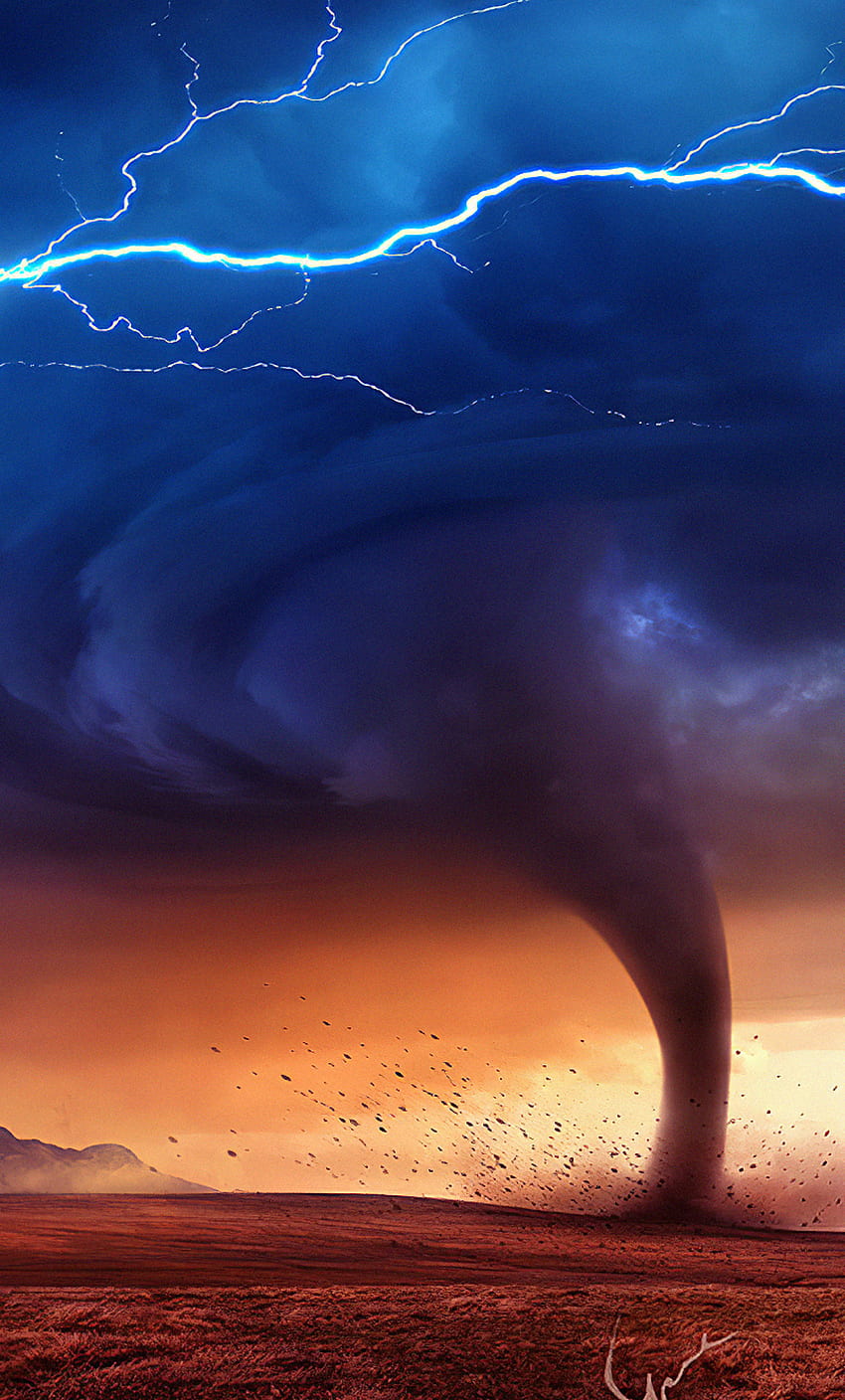 Tornado, Himmel, Natur, Gewitter, Wolke, Atmosphäre, natürliche Umgebung, Tornado, Blitz, Ökoregion, Horizont, Wassertornado HD-Handy-Hintergrundbild