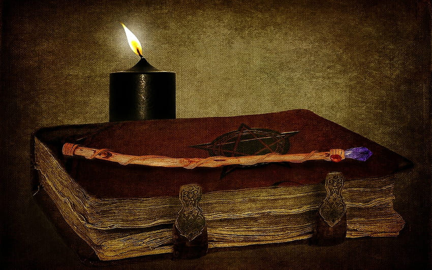 buio, orrore, gotico, occulto, strega, candele, libro, incantesimo, arte / e mobile, libro dell'orrore Sfondo HD