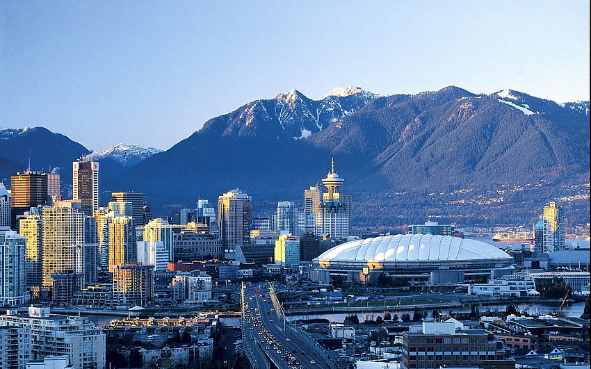 Kota, Arsitektur, Bangunan, Malam, Vancouver Wallpaper HD